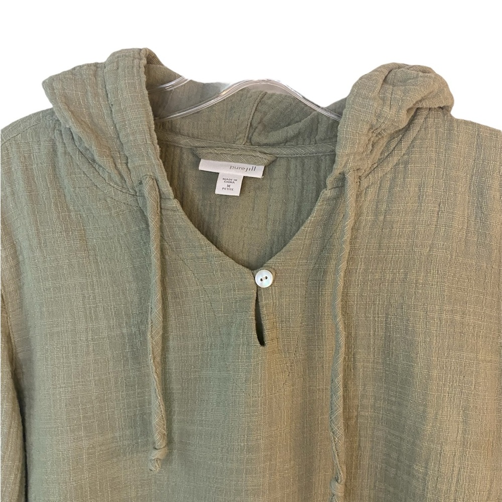 J Jill Perfect Pure Jill Textured Hoodie Size Medium Petite M P - Picture 4 of 8